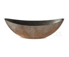matches21 Jardiniere Pflanzschale Pflanzgefäß oval Blumenschale Kunststoff Schale Rostoptik 1 STK. 39x10,5x10 cm