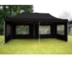 Nexos Pavillondach Ersatzdach Wechseldach für Profi Falt-Pavillon 3x6m - Dachplane 270g/m² PVC-Coating versiegelte Nähte wasserdicht – Farbe: schwarz