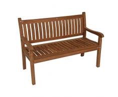 Lesli Living Bank Gartenbank Teak Holz Gebogene Rückenlehne 130 cm
