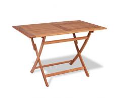 vidaXL Teak Gartentisch Klapptisch Balkontisch Holztisch Garten Esstisch Tisch