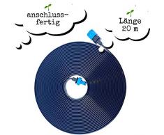 Beregnungsschlauch Bewässerungsschlauch / Sprühschlauch 20m schwarz inkl. Anschlüsse / sofort Startklar