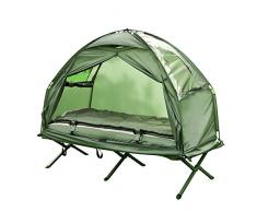 SoBuy® Feldbett 4in1-Zelt mit Campingliege Schlafsack Luftmatratze und Zubehör 1 Person OGS32-GR
