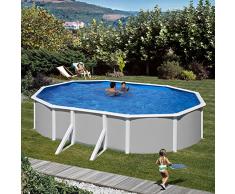 Ovalpool FEELING im edlem grau-weiß 5,00 x 3,00 x 1,32 m