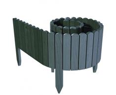 Floranica® Flexibeler Beetzaun 203 cm (kürzbar) aus Holz als Steckzaun Rollborder, Beeteinfassung, Kanteneinfassung, Rasenkante oder Palisade - wetterfest imprägniert, Höhe:30 cm, Farbe:anthrazit