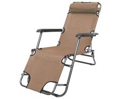 AMANKA Campingstuhl 153x60cm Liegestuhl Sonnenliege Strandliege Campingliege Klappliege Liege Beige