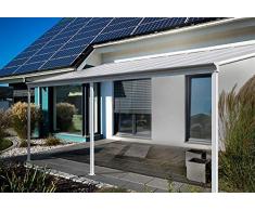 Home Deluxe - Terrassenüberdachung weiß - Maße: 557 x 303 x 226/278 cm - Inkl. komplettem Zubehör - verschiedene Größen