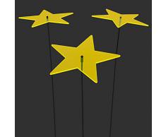 SUNPLAY Sonnenfänger Sterne Lisa in GELB, 3 Stück je 20 cm Durchmesser im Set + 70 cm Schwingstäbe