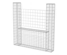 Festnight Gabione Steingabione Drahtkorb U-Form Stahl 160 x 20 x 150 cm
