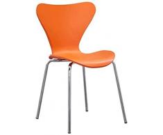 Sessel FHW Plastik Schmiedeeisen Stuhl, kreative Schmetterlings-Rückenlehne Stuhl for Home/Restaurant/Wohnzimmer/Büro/Empfangsraum Red 53x49x80CM (Color : Orange, Size : 53x49x80CM)
