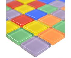 Glasmosaik Fliesen Ararat Bunt Mix | Wandverkleidung Badfliesen Bad Mosaikstein Natursteinfliesen Fußbodenfliesen Dekorative Fliesen Wohnkultur