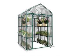 raninnao Gewächshaus Treibhaus Foliengewächshaus 3 Etagen Gewächshaus PVC-Plane für die Mini Bio-Produktion und den Blumenanbau 143x73x195cm（Ohne Eisenrahmen）