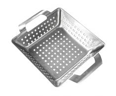 Ultranatura Gemüsekorb, Gemüsegriller aus Edelstahl, ideal für saftiges Gemüse, Gemüseschale mit Griffen, für geschlossene Grills und Backofen, 28x20,5x5,5, Bodenfläche 15x15x5,5 cm