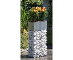 Blumenkübel Zink Blumenkasten mit Bewässerung Gabione Pflanzgabione B40xT20xH80