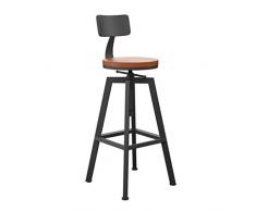 Wuzhengzhijia Höhenverstellbar Schmiedeeisen Counter Stuhl Mit Rückenlehne Und Fußschemel Bistro Stühle Stabil Bequem Barhocker Geeignet für Bar Cafe usw.