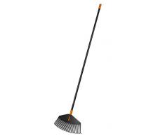 Fiskars Laubbesen, 25 Zinken, Länge: 170 cm, Breite: 41,5 cm, Kunststoff-Zinken/Aluminium-Stiel, Schwarz/Orange, M, Solid, 1003464