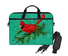 Laptop Aktentasche Hülle kompatibel mit Roter Kardinal Grüne Kiefer Notebooktasche Schulter Tasche für Uni Arbeit Business 15.6inch