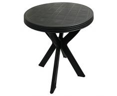 Mojawo Praktischer Gartentisch - Kunststoff Ø70cm - Anthrazit - rund - Balkontisch - Bistrotisch - Terassentisch