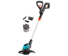 GARDENA Akku-Trimmer EasyCut Li-18/23 Ready-To-Use Set: Rasentrimmer mit 230 mm Schnittkreis, verstellbarer Griff, Pflanzenschutzbügel und Stielneigungsverstellung, inkl. 18 V Li-Ion Akku (9876-20)