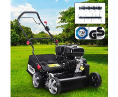 BRAST Benzin Vertikutierer 4,0kW (5,44PS) 42cm Arbeitsbreite 50L Fangkorb Motordrehzahlregler 2in1 Rasenlüfter Moosentferner 212ccm