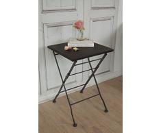 Beistelltisch Fritz, Vintage Metalltisch im Shabby chic schwarz/braun