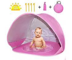 Nice2you Strandmuschel Baby Strandzelt, Pop up Strandmuschel mit UV-Schutz UPF 50+ Sun Shelter Perfekt für Strandurlaub im Freien