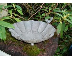 Vogeltränke Vogelbad Vogel-Futterstelle Eisen massiv steingrau 26 cm