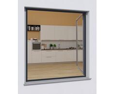 Windhager PLUS Insektenschutz Spannrahmen Fliegengitter Alurahmen für Fenster, anthrazit, 04329, 140 x 150 cm