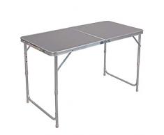 WOLTU® Campingtisch Klapptisch Gartentisch Arbeitstisch Balkontisch höhenverstellbar Aluminium MDF Grau CPT8122gr