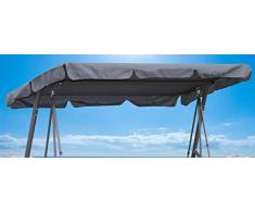 QUICK STAR Ersatzdach Gartenschaukel Universal PASSEND von 110x170cm bis 145x200cm Hollywoodschaukel 3 Sitzer UV 50 Ersatz Bezug Sonnendach Schaukel Grau