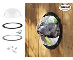 Lucky Lamb ® Gardenscout - Das Zaun Fenster ins Freie für Hund Katze oder andere Haustiere. EIN Bullauge aus robustem Acryl auch für Spielhaus oder Hundehütte