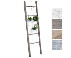 CLP Dekoleiter Mariette Aus Holz I Holzleiter Mit 5 Sprossen I Handtuchleiter Dunkelbraun