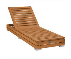 Teako Design Gartenliege Korsika Teak unbehandeltes Massivholz Wetterfest Teakholz Sonnenliege Holzliege verstellbar