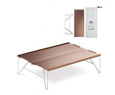 Tentock Ultralight Aluminium Legierung Klapptisch für Outdoor Camping Picknick mit Tragetasche, champagnerfarben