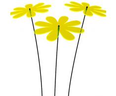 SUNPLAY Sonnenfänger Gänseblümchen in GELB, 3 Stück zu je 20 cm Durchmesser im Set + 70 cm Schwingstäbe