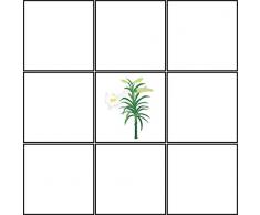 Fliesenaufkleber Fliesentattoos für Bad & Küche - NUR FÜR WEIßE FLIESEN - weißes Viereck als Hintergrund - Küchenfliesen für einzelne Fließen 10x10 cm - ME452 - Trompetenblume