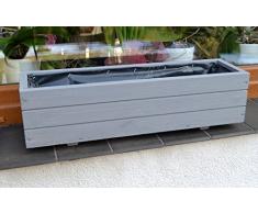 NEU Pflanzkasten aus Holz TOP Pflanzkübel Garten Terrasse fertig montiert D6 Grau (Länge 90 cm)