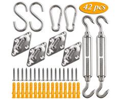 All-Purpose Markisenbefestigungsset, Hochleistungs-Sonnenschutzsegel-Edelstahl-Hardware-Kit für die Installation des dreieckigen Rechteck-Sonnenschutzsegel