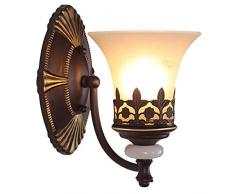 LYFEI Korridor Schmiedeeisen Wandleuchte LED Metall Laterne Kreative transluzente Glasschirm-Innenbeleuchtung Nachttischlampen Wohnzimmer Schlafzimmer Terrasse 25 * 26CM Wandleuchte Mit Schwinge