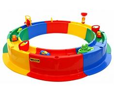 Sandkasten rund mit Wasserstraße mit Zubehör