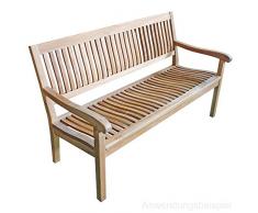 Echt Teak Gartenbank Bank Sitzbank Teakbank Kingsbury 150 x 90 x 6 cm B29B