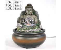 ANXWA Zimmerbrunnen Skulpturen Dekoration Handwerk Desktop Brunnen Dekoration Innenbrunnen Buddha Tischplatte Dekorative Handwerk Zu Hause-Buddha 8 3 Zoll