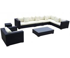 Baidani Rattan Lounge-Garnitur Sun-Master, 25-teilig, schwarz