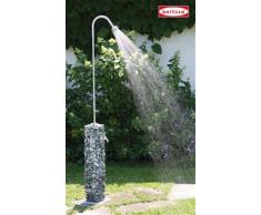 bellissa Gartendusche GABIONE - 95636 - Gabionen-Dusche für den Garten - Inkl. Bodenplatte - 16 x 16 x 220 cm