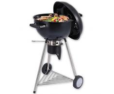 Tony Brown BBQ Kugel-Holzkohlegrill | schwarz | mit Rollen | Rost 45cm Ø |