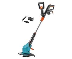 Gardena Akku-Trimmer Set EasyCut Li-18/23R: Rasentrimmer mit 230 mm Schnittkreis, Teleskopstiel und Pflanzenschutzbügel, Stielneigungsverstellung (9823-20)