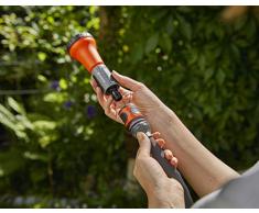 Gardena Textilschlauch Liano Set 10m: flexibler und robuster Gartenschlauch aus Textilgewebe, Schlauch ideal für Balkon und Terrasse, kein Knicken oder Verdrehen, schwarz/anthrazit/orange (18425-20)