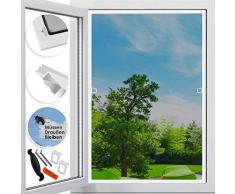 KESSER Fliegenschutzgitter für Fenster | 100 x 120 cm | mit Aluminium Rahmen Fliegengitter Fliegenschutz Insektenschutz, mückengitter, moskitonetz, Spannrahmen, ohne Bohren und Schrauben Weiß
