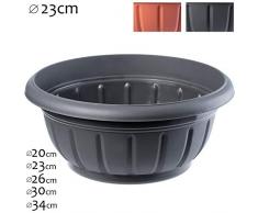 KADAX Blumenschale, runde Pflanzschale, Pflanzkübel aus Kunststoff, wetterfester Blumenkübel für Außen, Blumen, Pflanzen, Garten, Balkon, Deko, Blumentopf, frostsicher, Pflanzgefäß (23 cm, anthrazit)