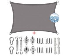 CHENG Sonnenschutzsegel 2.5x3.5m, Gartensegel, Atmungsaktiv, Wetterbeständig, für Garten und Balkon - Dunkelgrau