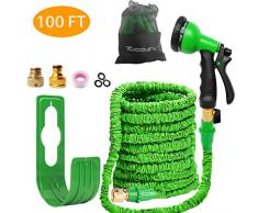 MiniYamaso Flexibler Gartenschlauch 30m 100ft 3/4 Zoll Gartenschläuche Erweiterbarer Auslaufsicherer Schlauch - Hochleistungs Flexibler, 8-Muster-Hochdruck-Wassersprühdüse